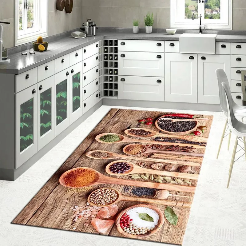 Covor antiderapant pentru bucatarie 120x180 cm - condimente culinare